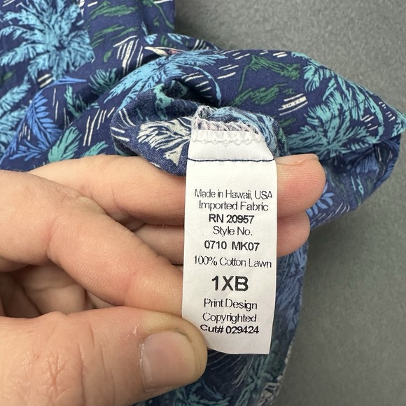 Tori Richard Shirt Mens 1XB Multicolor Palm Tree Hawaiian Camp Short Sleeve - Picture 6 of 8
